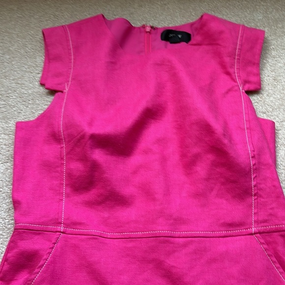 J.Crew Hot Pink Dress With Contrast Stitch Size 8 - Picture 2 of 9